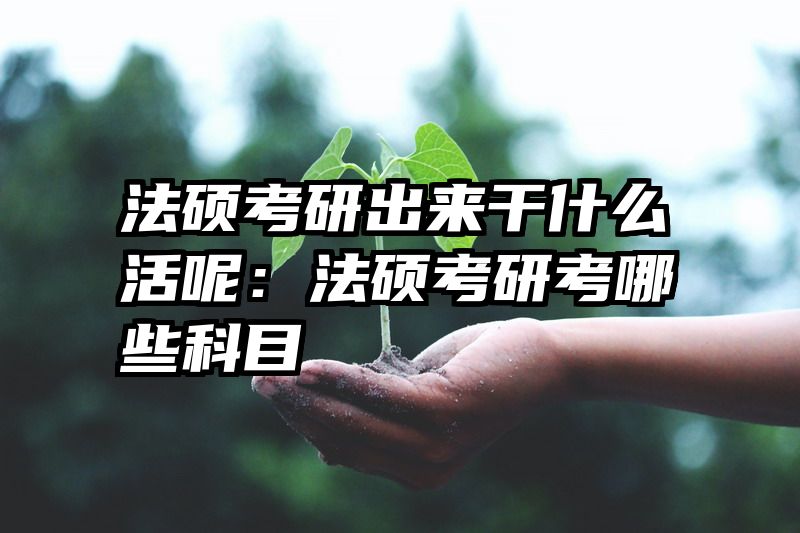 法硕考研出来干什么活呢：法硕考研考哪些科目