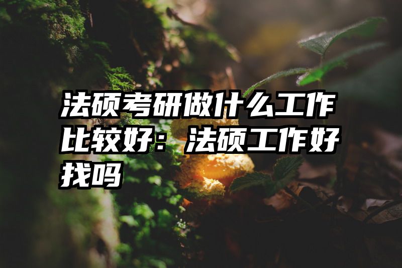 法硕考研做什么工作比较好：法硕工作好找吗