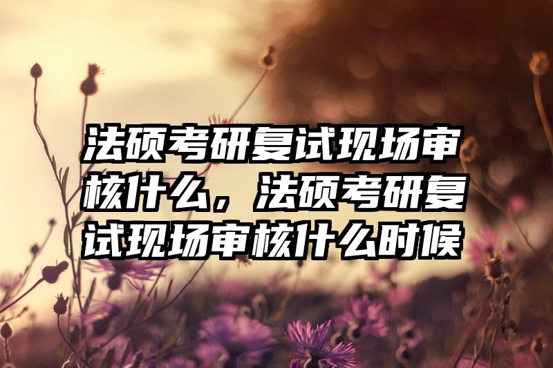 法硕考研复试现场审核什么，法硕考研复试现场审核什么时候