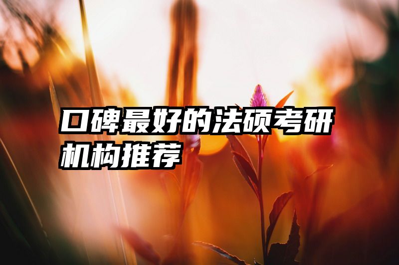 口碑最好的法硕考研机构推荐