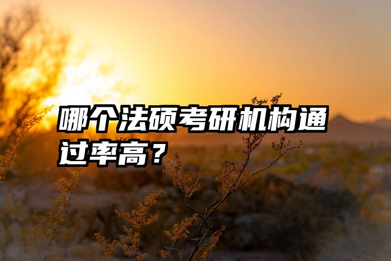 哪个法硕考研机构通过率高？ 