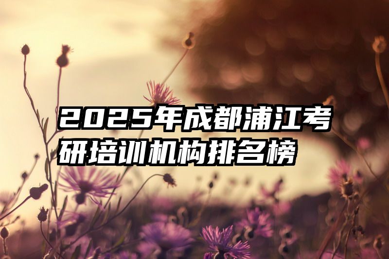 2025年成都浦江考研培训机构排名榜