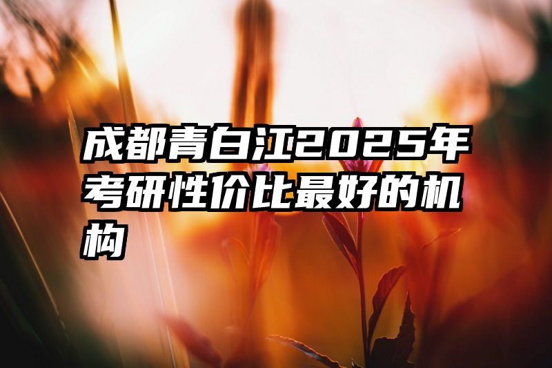 成都青白江2025年考研性价比最好的机构