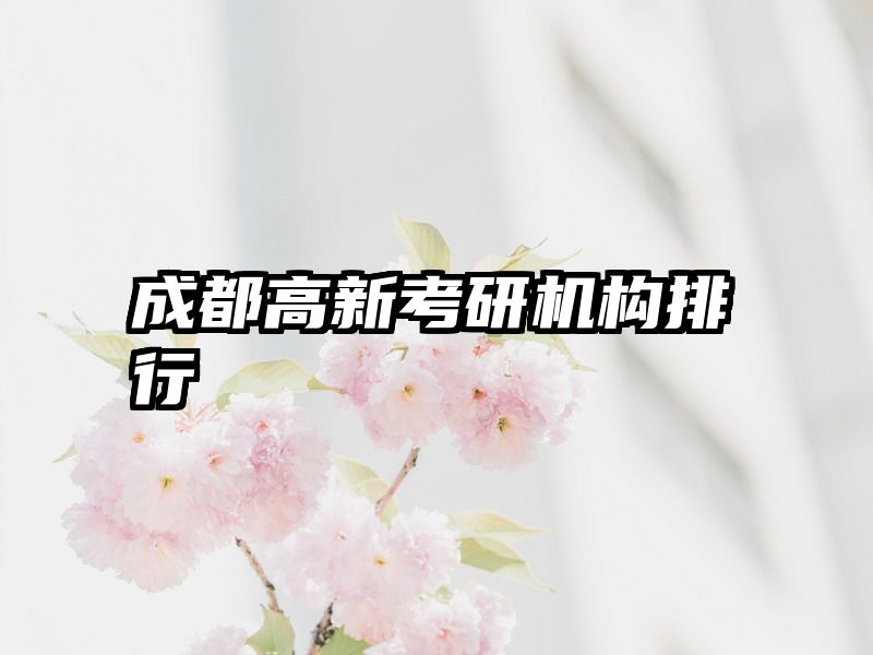 成都高新考研机构排行