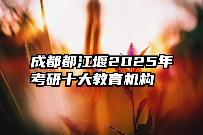 成都都江堰2025年考研十大教育机构