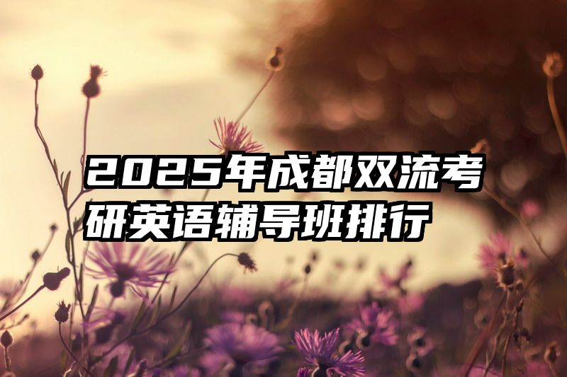 2025年成都双流考研英语辅导班排行