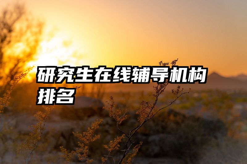 研究生在线辅导机构排名
