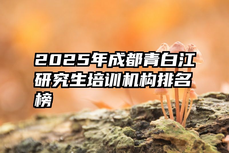 2025年成都青白江研究生培训机构排名榜