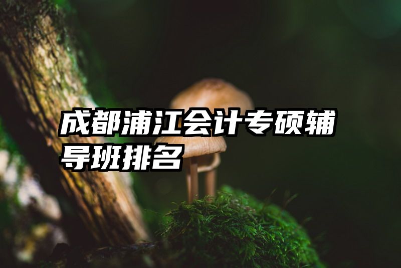 成都浦江会计专硕辅导班排名