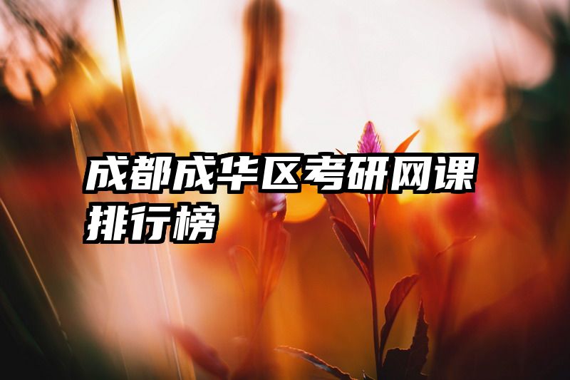成都成华区考研网课排行榜