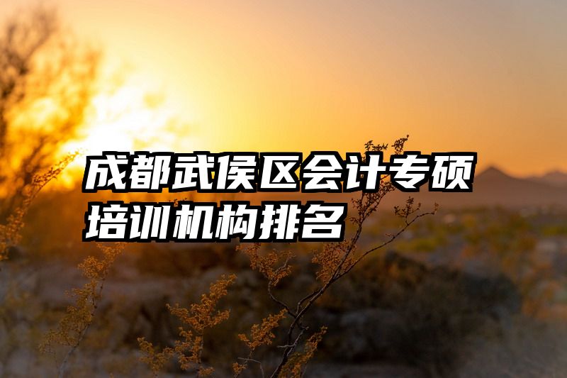 成都武侯区会计专硕培训机构排名