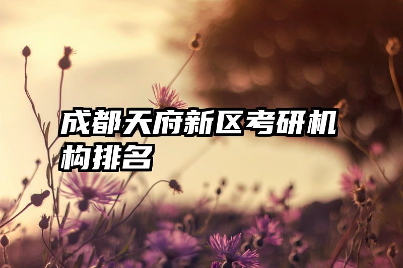 成都天府新区考研机构排名