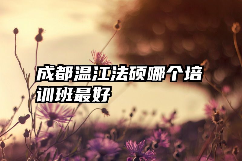 成都温江法硕哪个培训班最好