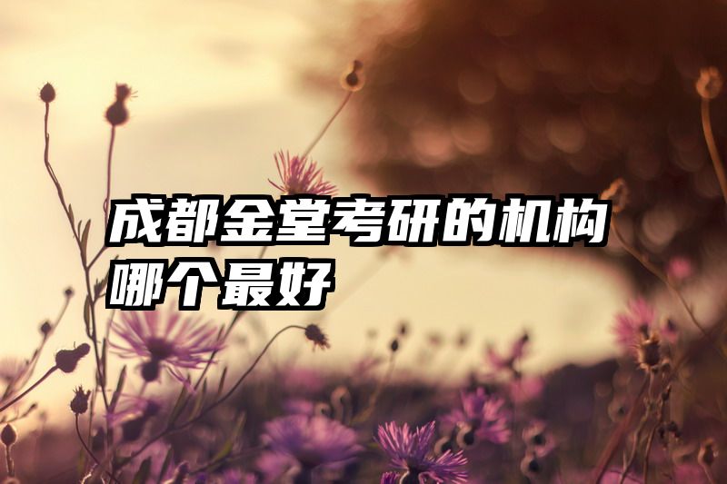 成都金堂考研的机构哪个最好