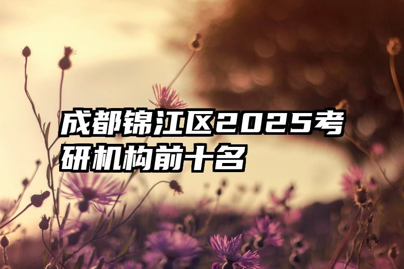 成都锦江区2025考研机构前十名