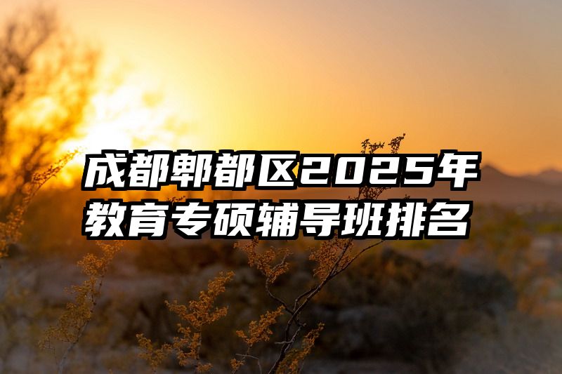 成都郫都区2025年教育专硕辅导班排名