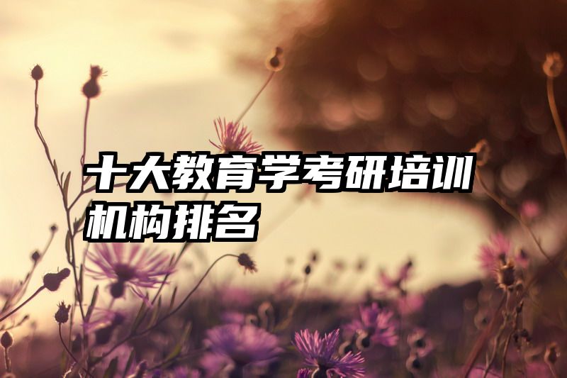 十大教育学考研培训机构排名