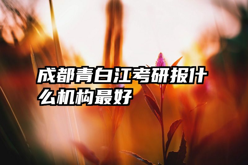 成都青白江考研报什么机构最好