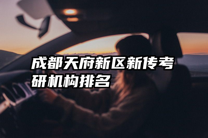 成都天府新区新传考研机构排名