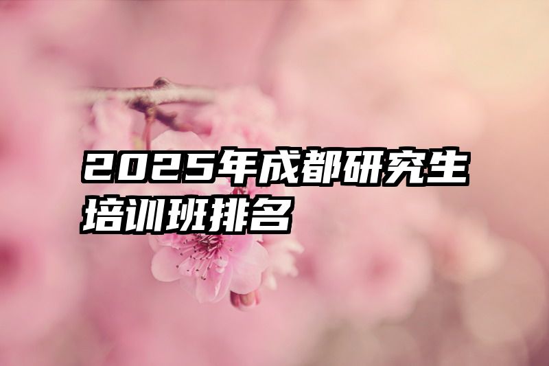 2025年成都研究生培训班排名