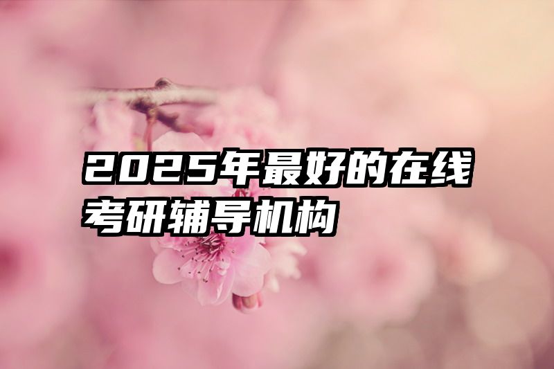 2025年最好的在线考研辅导机构