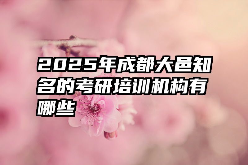 2025年成都大邑知名的考研培训机构有哪些