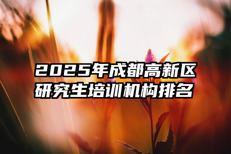 2025年成都高新区研究生培训机构排名