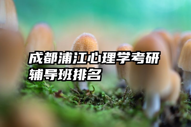 成都浦江心理学考研辅导班排名