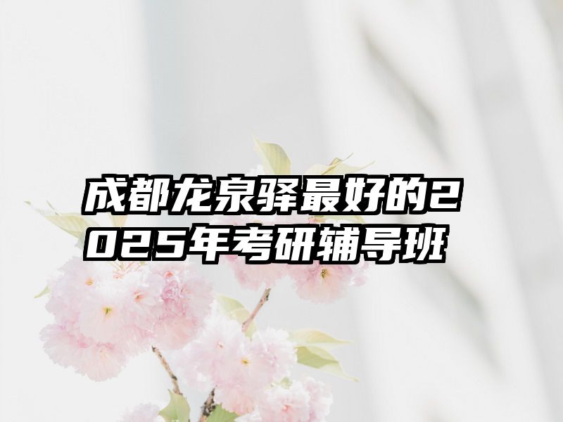 成都龙泉驿最好的2025年考研辅导班