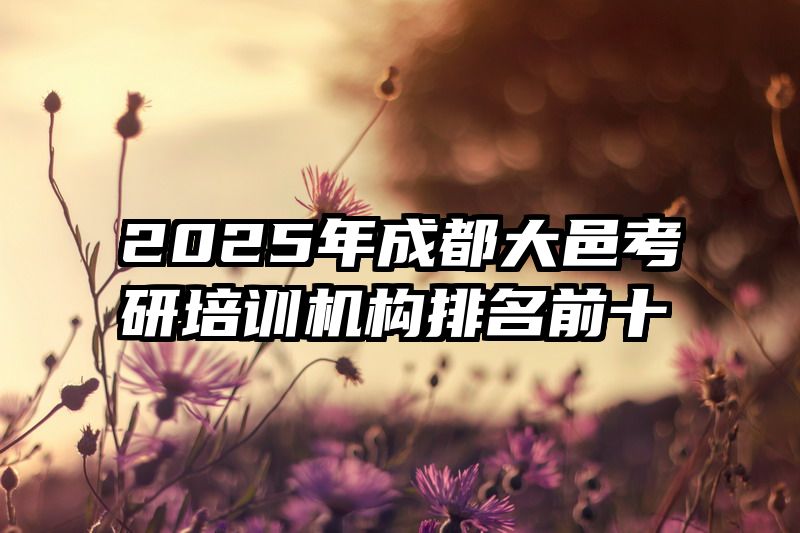 2025年成都大邑考研培训机构排名前十