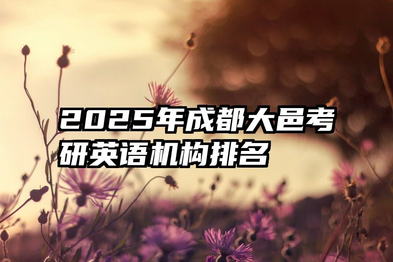 2025年成都大邑考研英语机构排名