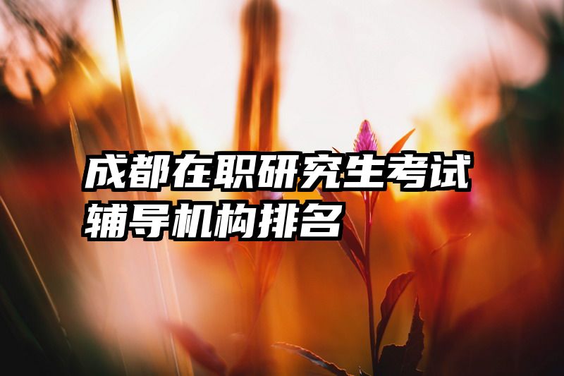 成都在职研究生考试辅导机构排名