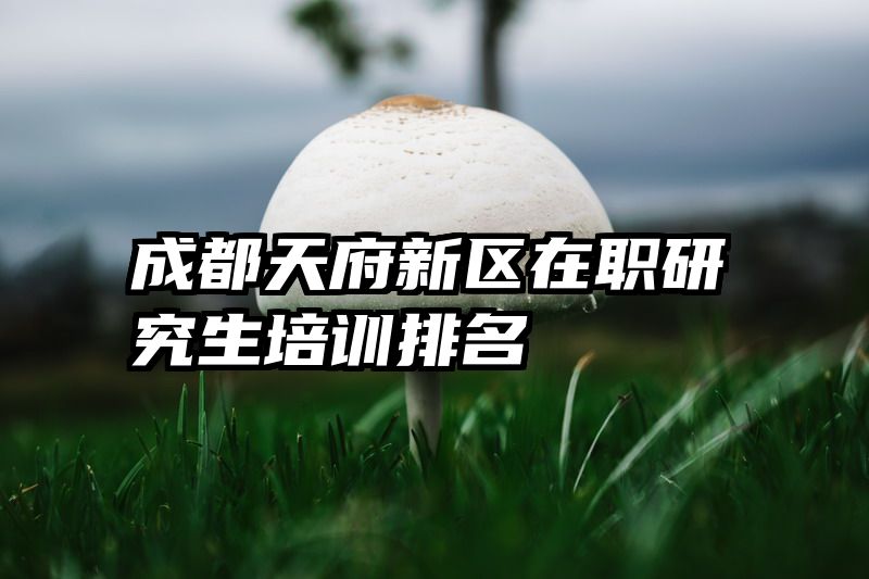 成都天府新区在职研究生培训排名