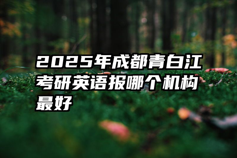 2025年成都青白江考研英语报哪个机构最好