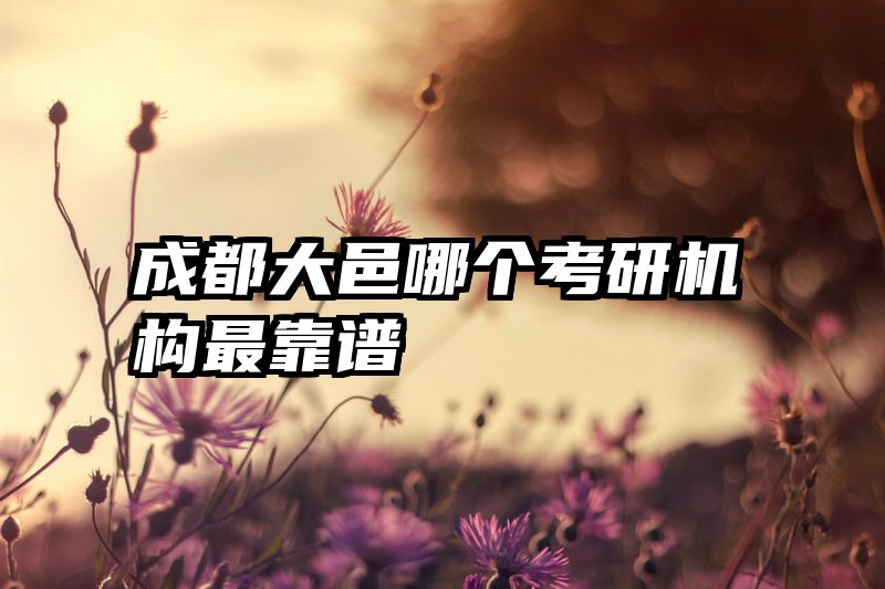 成都大邑哪个考研机构最靠谱