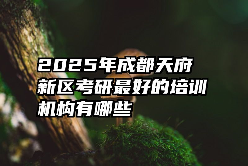 2025年成都天府新区考研最好的培训机构有哪些