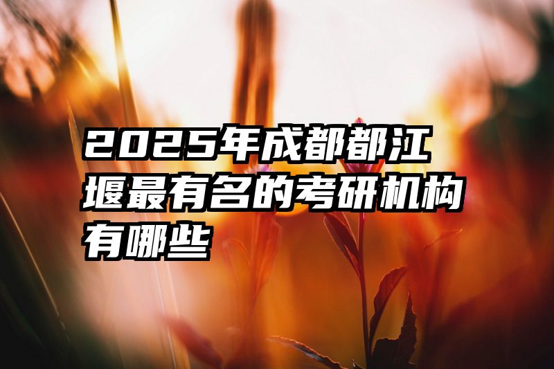 2025年成都都江堰最有名的考研机构有哪些