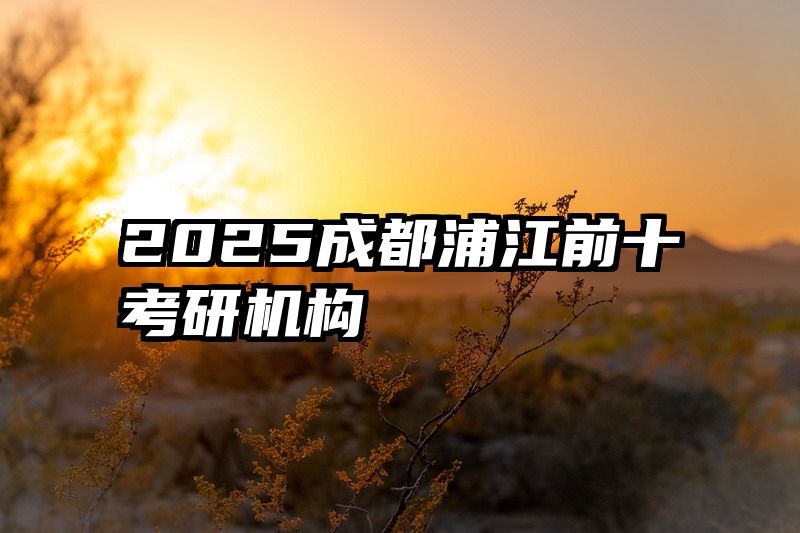 2025成都浦江前十考研机构