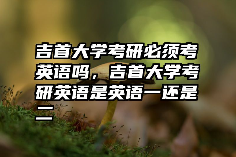 吉首大学考研必须考英语吗，吉首大学考研英语是英语一还是二
