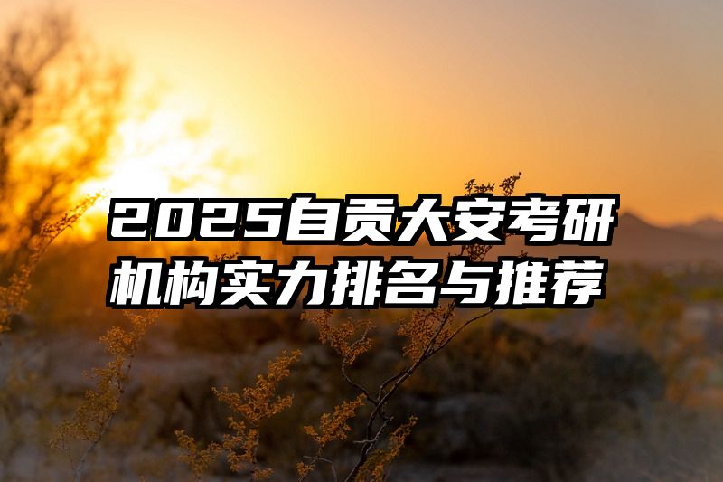 2025自贡大安考研机构实力排名与推荐