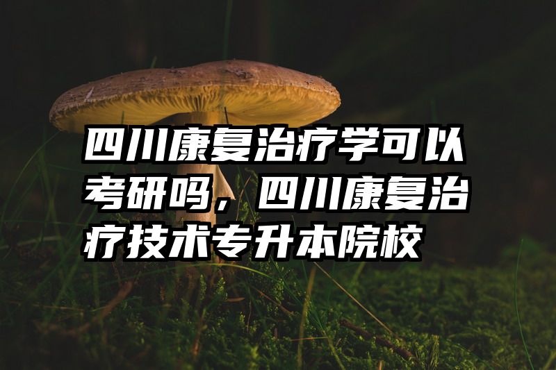 四川康复治疗学可以考研吗，四川康复治疗技术专升本院校