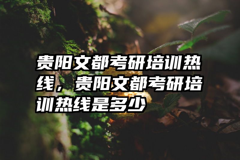 贵阳文都考研培训热线，贵阳文都考研培训热线是多少