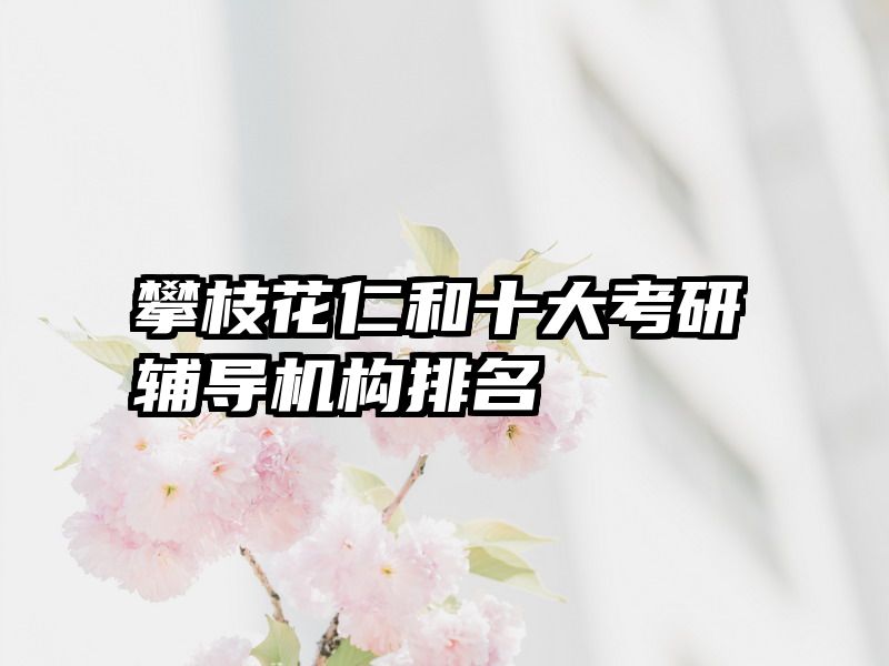 攀枝花仁和十大考研辅导机构排名