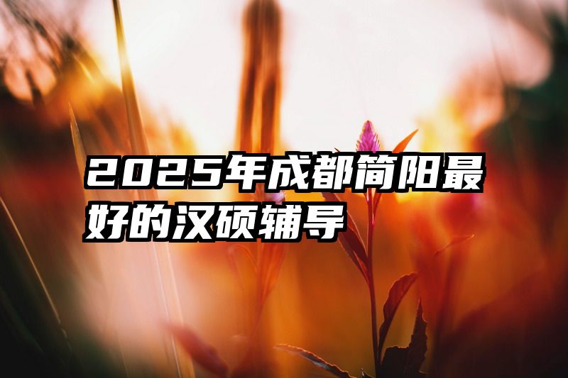 2025年成都简阳最好的汉硕辅导