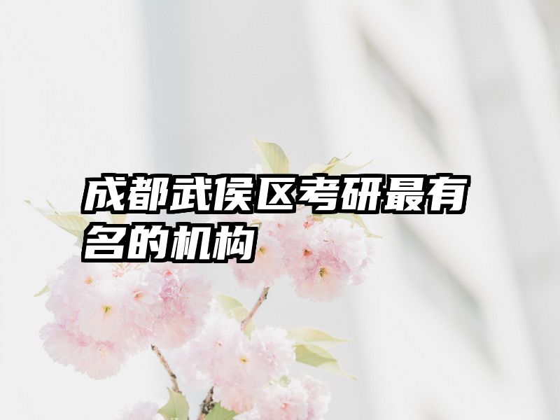 成都武侯区考研最有名的机构