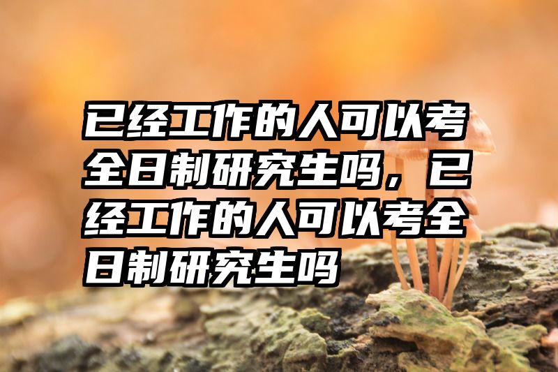 已经工作的人可以考全日制研究生吗，已经工作的人可以考全日制研究生吗