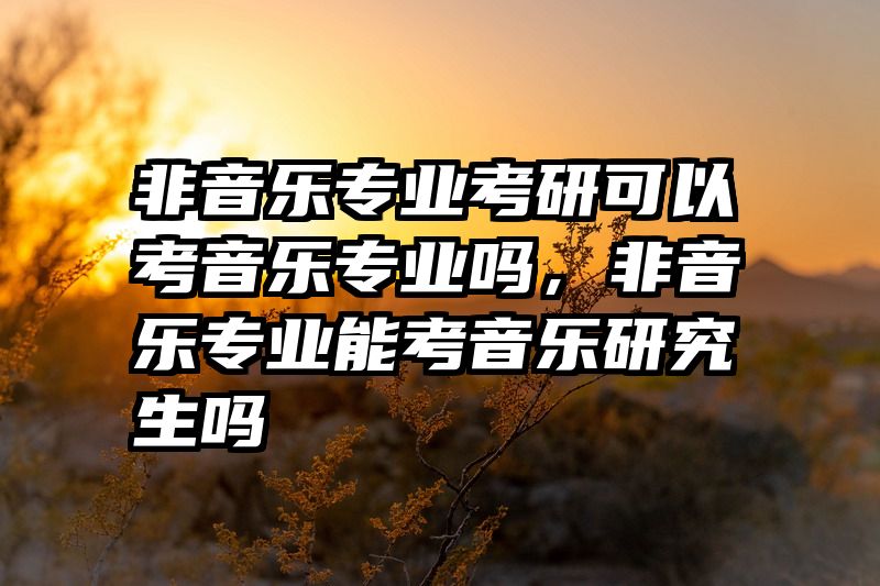 非音乐专业考研可以考音乐专业吗，非音乐专业能考音乐研究生吗