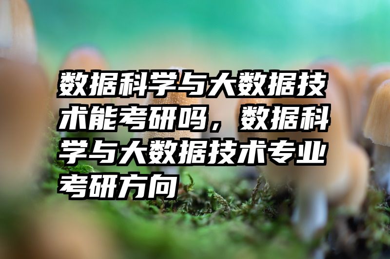 数据科学与大数据技术能考研吗，数据科学与大数据技术专业考研方向