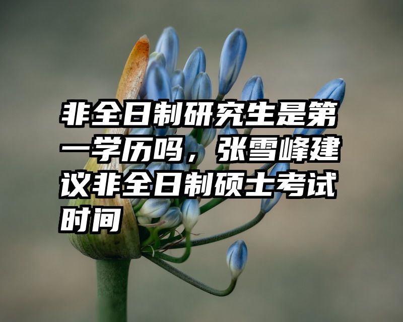 非全日制研究生是第一学历吗，张雪峰建议非全日制硕士考试时间
