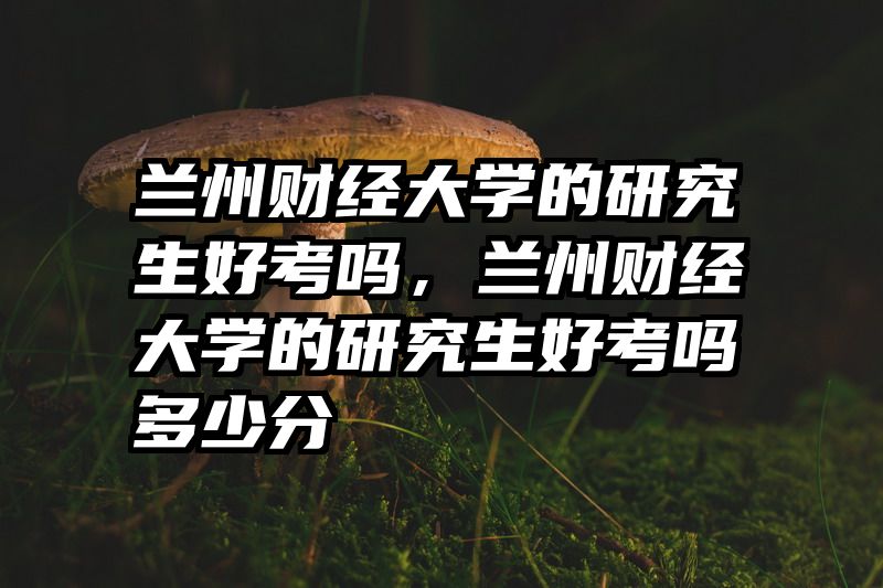 兰州财经大学的研究生好考吗，兰州财经大学的研究生好考吗多少分